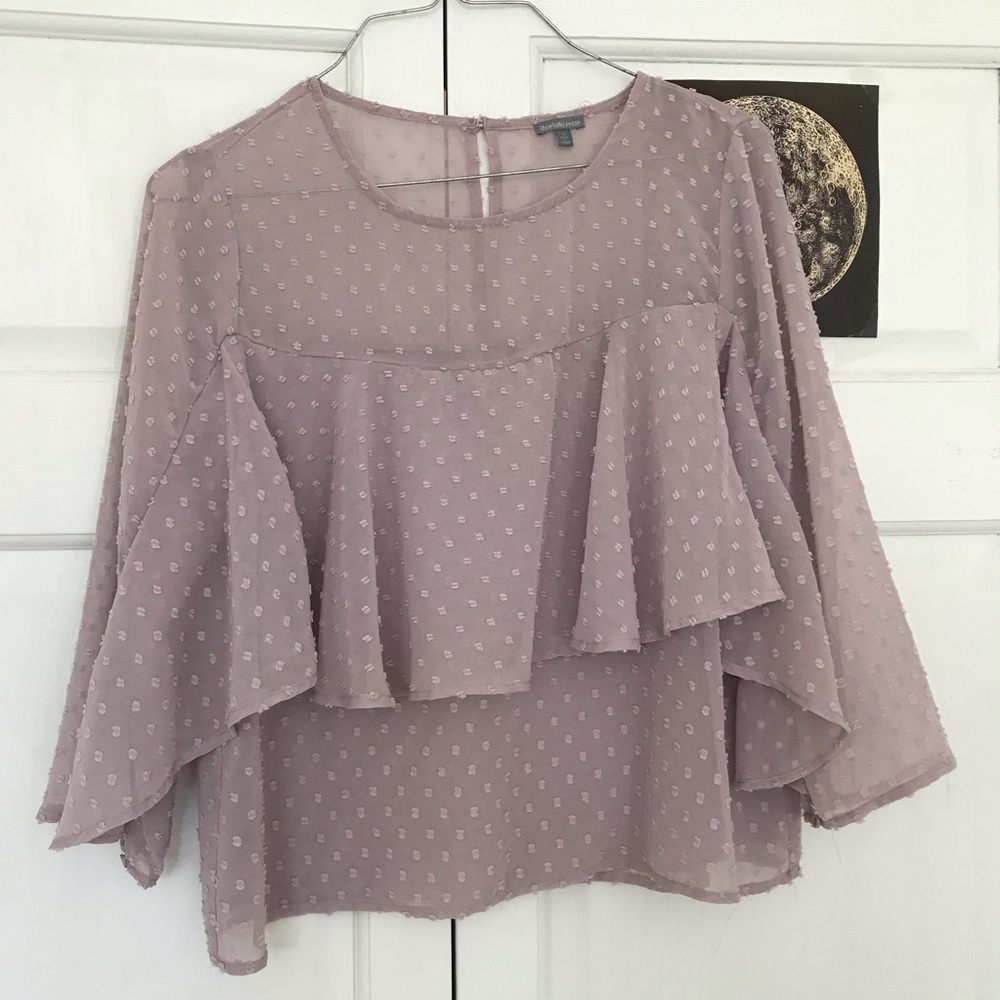 Flowy Mauve Ruffle Blouse